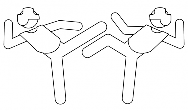 Taekwondo coloring page image