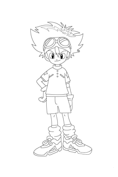 Tai Is Waiting Patiently, With A Hand On His Hip coloring page image