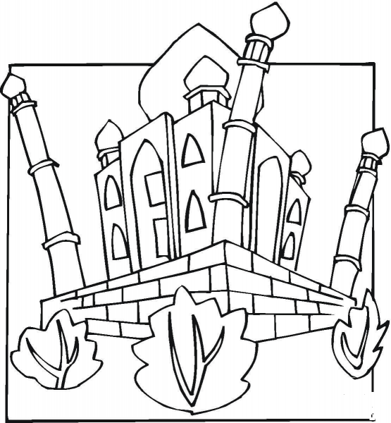 Taj Mahal  coloring page image