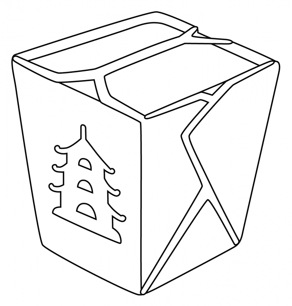 Takeout Box Emoji coloring page image