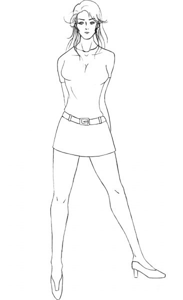 Tall Woman Drawing coloring page image