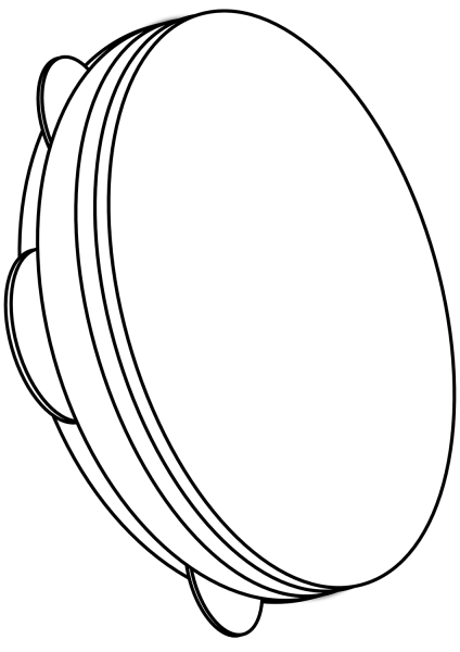 Tambourine coloring page image