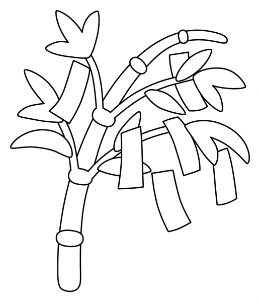 Tanabata Tree Emoji coloring page image