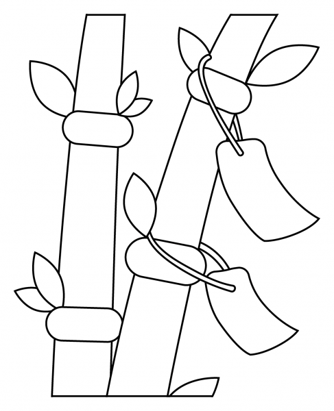 Tanabata Tree Emoji coloring page image