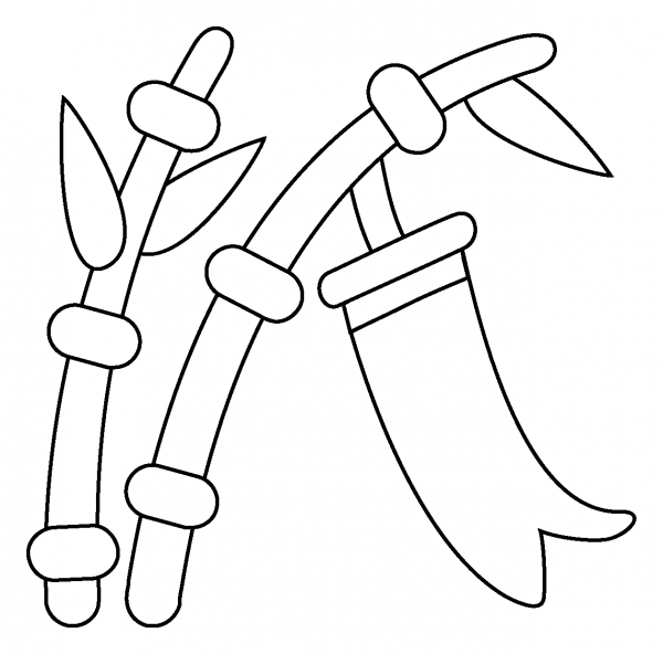 Tanabata Tree Emoji coloring page image