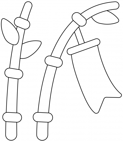 Tanabata Tree Emoji coloring page image