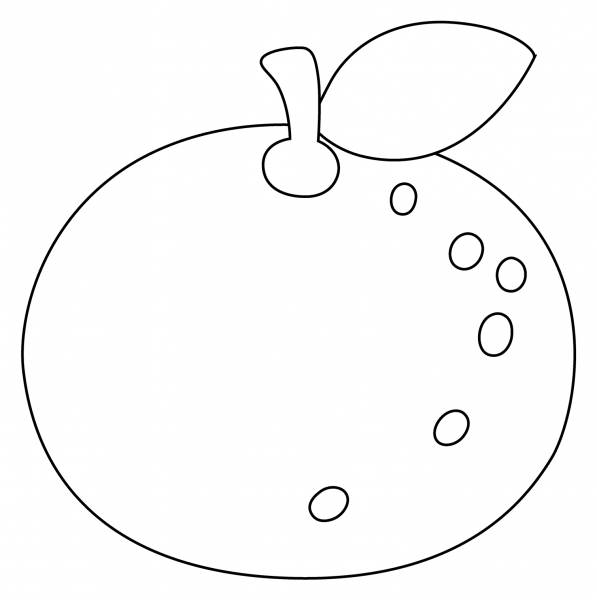 Tangerine Emoji coloring page image