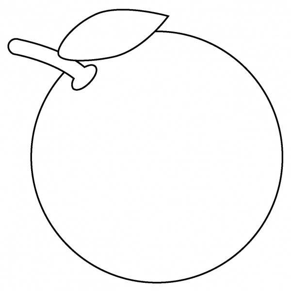 Tangerine Emoji coloring page image
