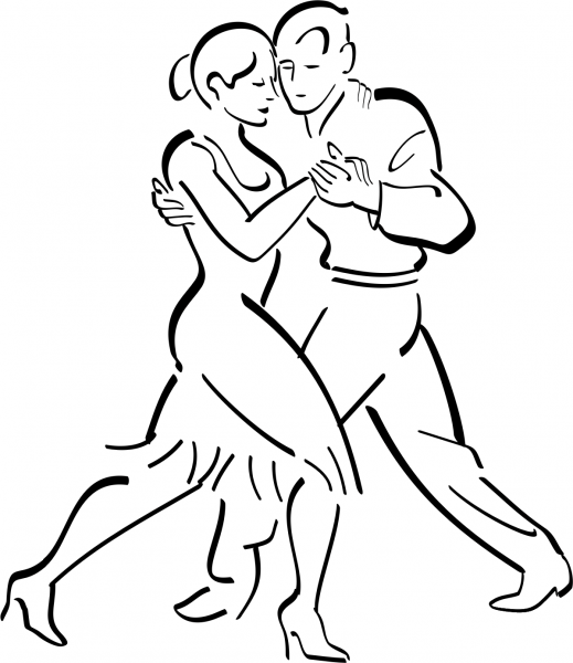 Tango Dancers coloring page image