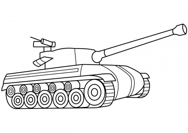 Tank coloring page image