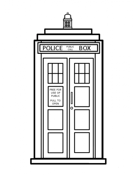 Tardis from Doctor Who coloring page image