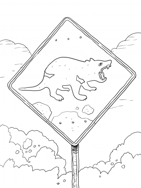 Tasmanian Devil Sign coloring page image