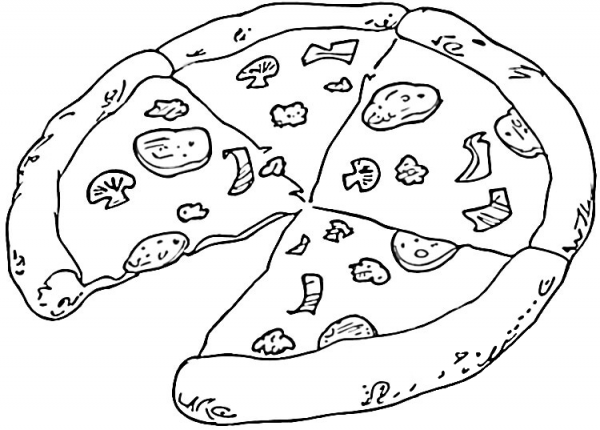 Tasty Pizza From Italy  coloring page image