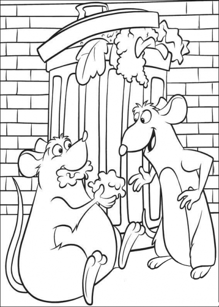 Tasty Salad for mice Remy and Emille coloring page image