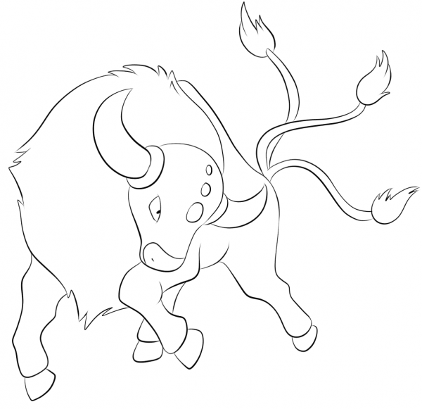Tauros coloring page image