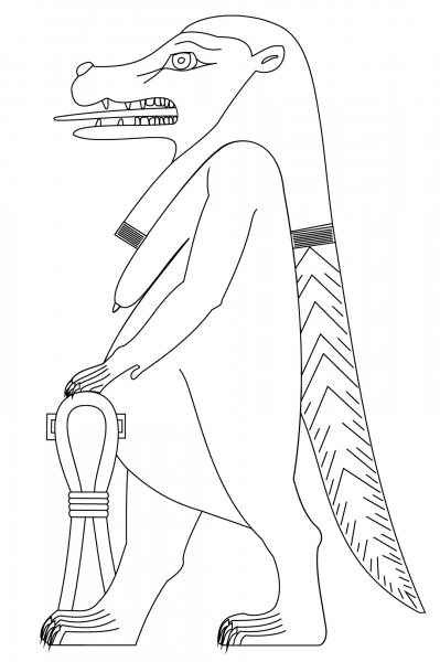 Taweret coloring page image