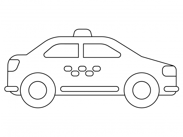 Taxi coloring page image