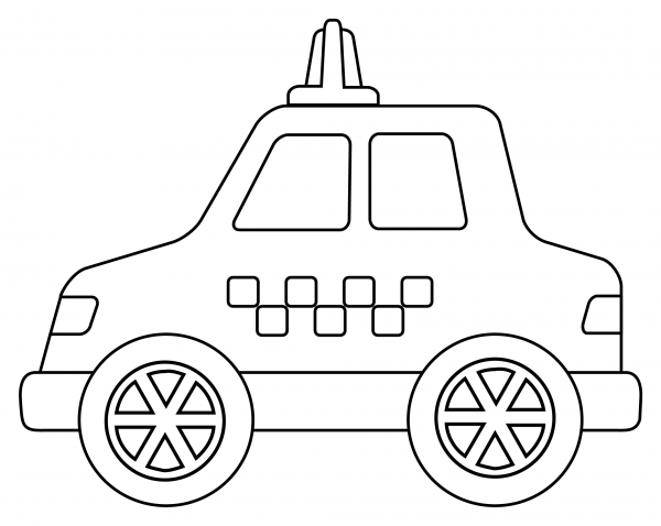 Taxi coloring page image
