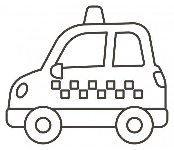 Taxi coloring page image