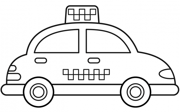 Taxi coloring page image