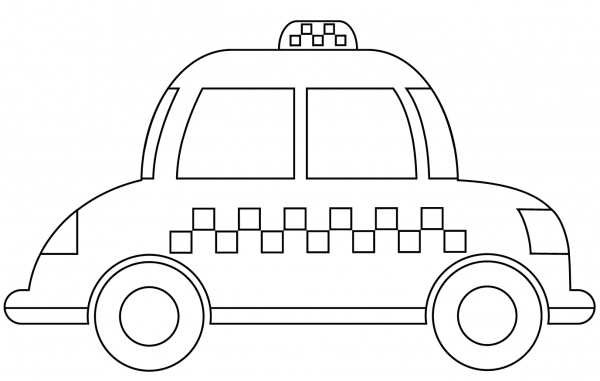 Taxi coloring page image