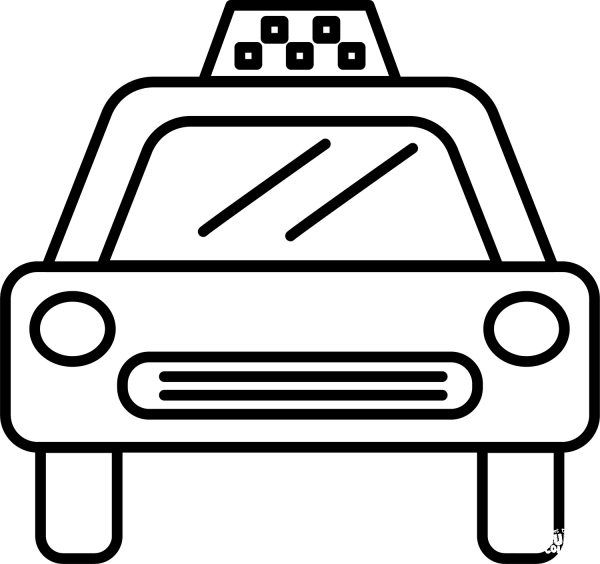 Taxi coloring page image