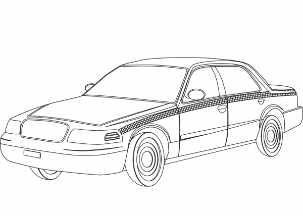 Taxi coloring page image