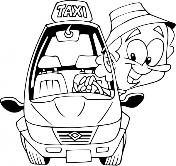 Taxi Driver coloring page image