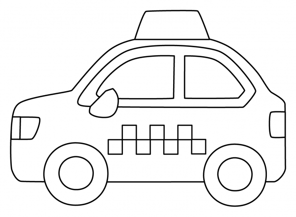 Taxi Emoji coloring page image