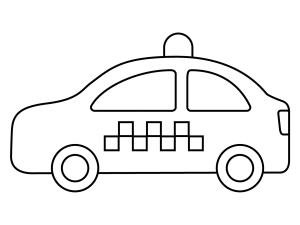 Taxi Emoji coloring page image