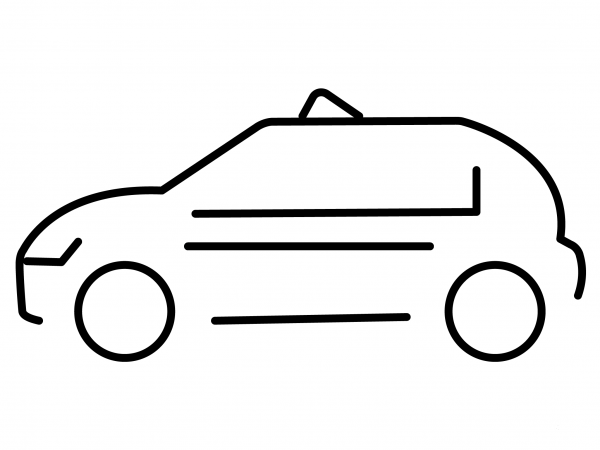 Taxi Emoji coloring page image