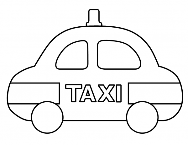 Taxi Emoji coloring page image