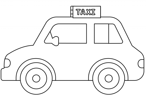 Taxi Emoji coloring page image