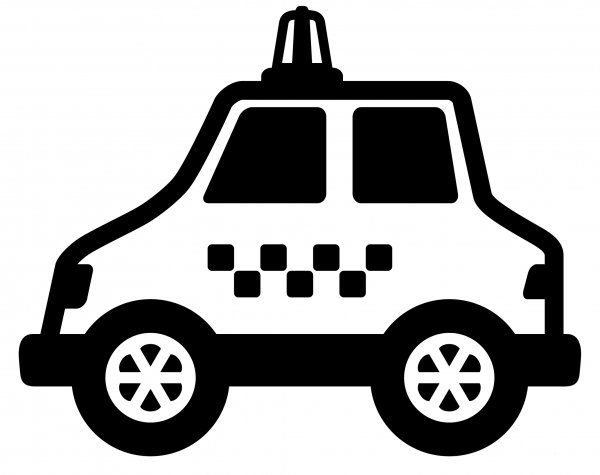 Taxi Emoji coloring page image