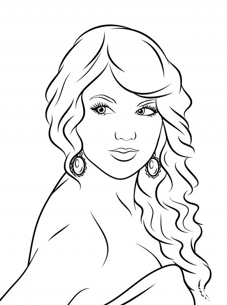 Taylor Swift coloring page image