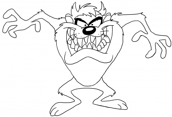 Taz coloring page image