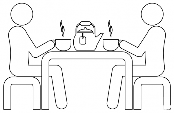 Tea Party coloring page image