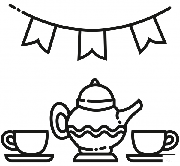 Tea Party coloring page image