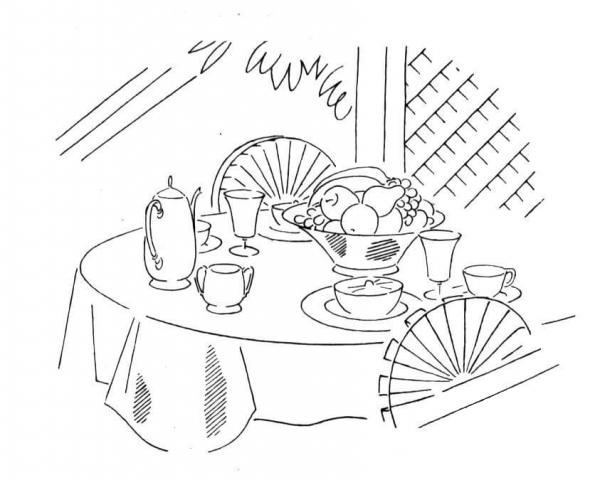 Tea Table  coloring page image