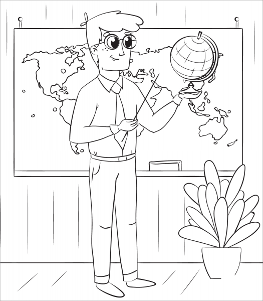 Teacher coloring page image