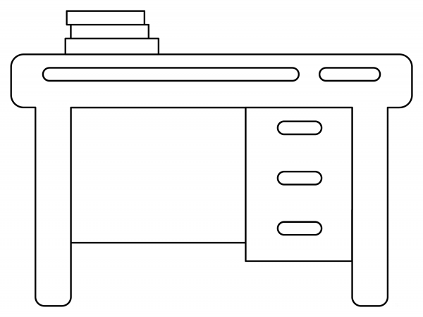 Teacher Desk coloring page image