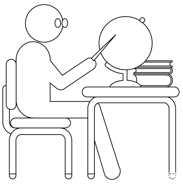 Teacher Desk coloring page image