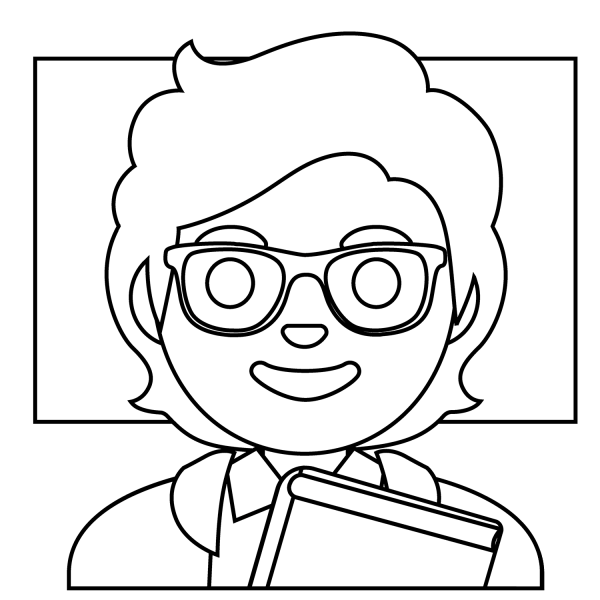 Teacher Emoji coloring page image