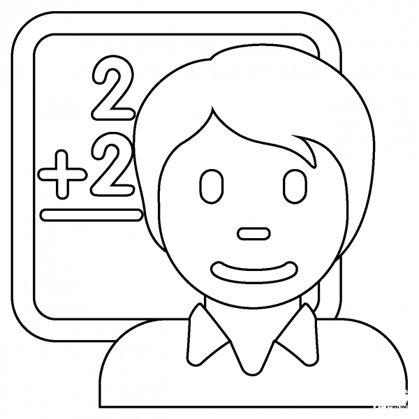 Teacher Emoji coloring page image