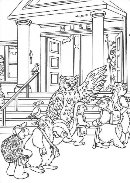 Teacher Leads His Students  coloring page image
