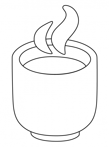 Teacup Without Handle Emoji coloring page image