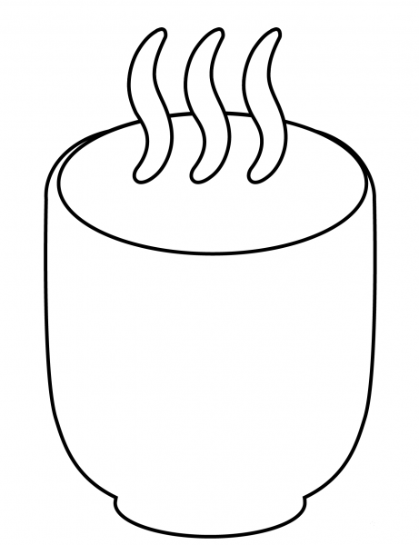 Teacup Without Handle Emoji coloring page image