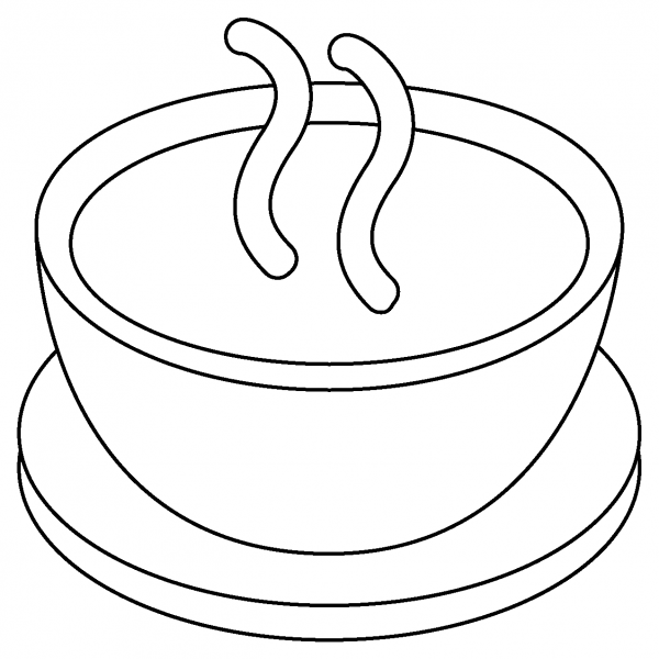 Teacup Without Handle Emoji coloring page image