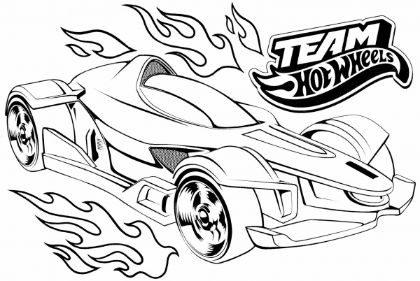 Team Hot Wheels coloring page image
