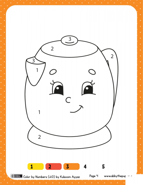 Teapot Color by Numbers 1-3 image